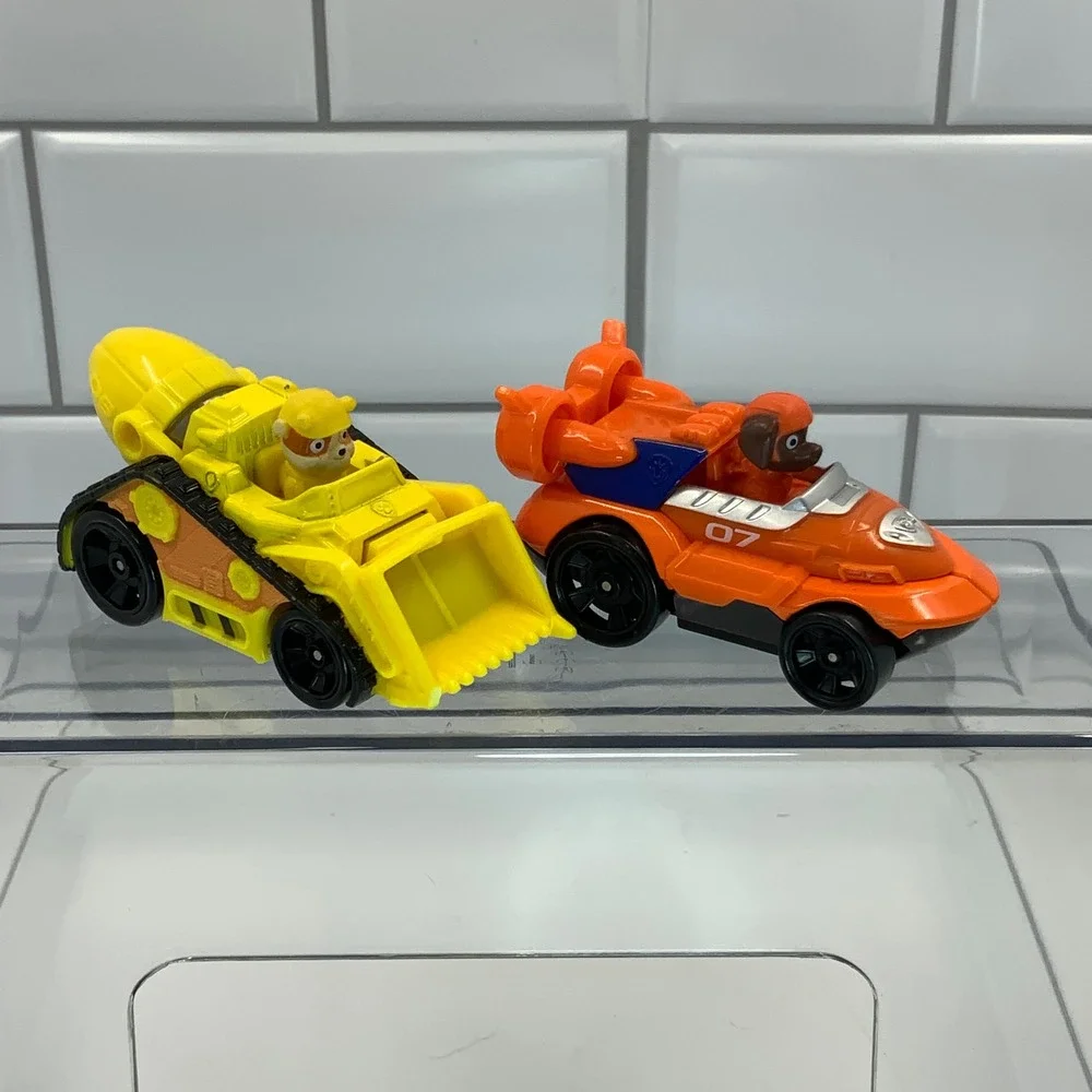 Spin Master Paw Patrol True Metal Rubble Zuma Diecast Yellow Orange 3in Set